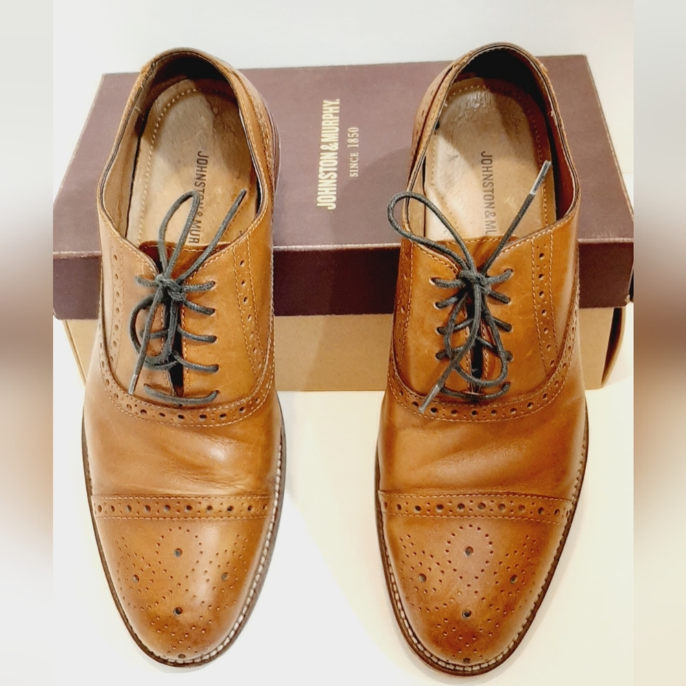 Johnston & Murphy Conrad Cap Toe Tan Calfskin